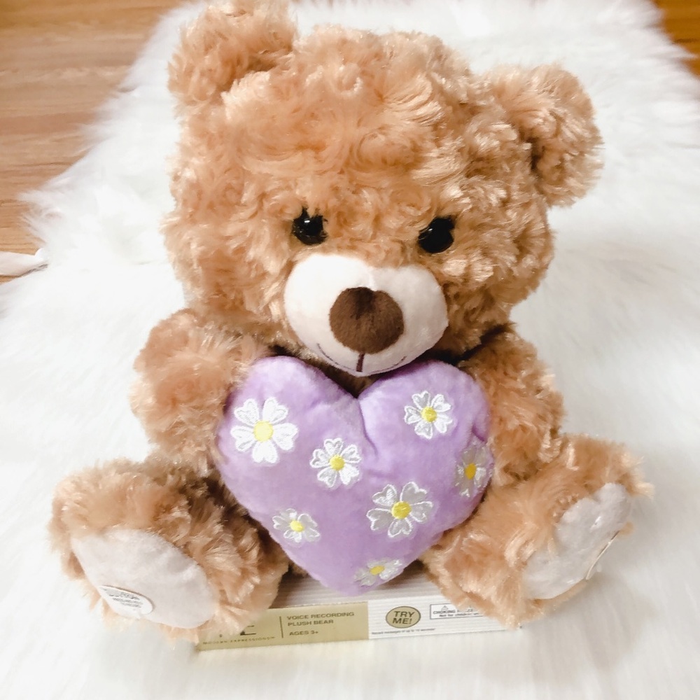 Adorable Teddy Bear with Purple Heart